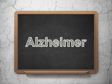 Medicine concept: text Alzheimer on Black chalkboard on grunge wall background, 3D rendering