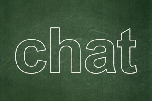 Web design concept: text Chat on Green chalkboard background