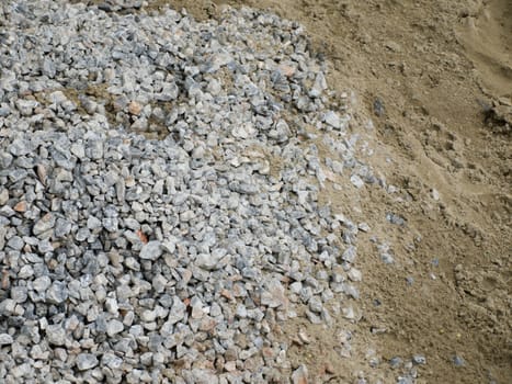COLOR PHOTO OF SAND AND STONES FROM TOP VIEW