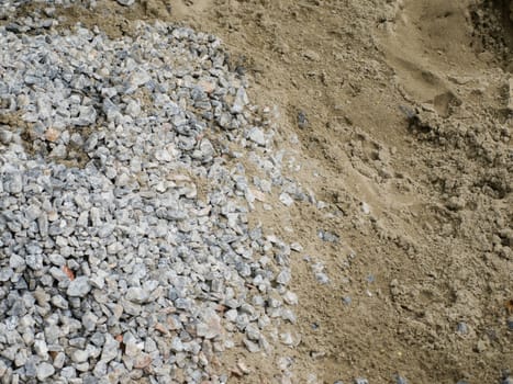 COLOR PHOTO OF SAND AND STONES FROM TOP VIEW