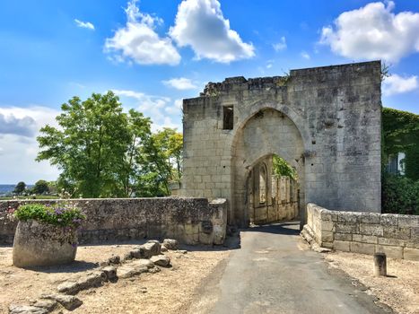 Stone arch in Saint-Emilion, one of the principal red wine areas of Bordeaux, France.