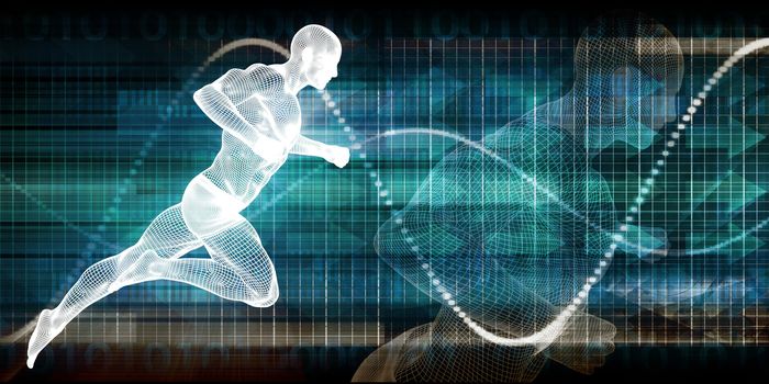 Fitness Technology and Sports Monitoring Data Concept Background