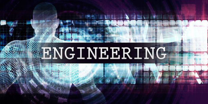Engineering Industry with Futuristic Business Tech Background