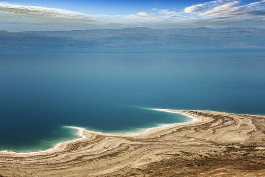 Famous Dead sea view in Israel with Jordania coast