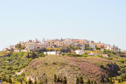 Village Crete on a rocky massif in the center of the island