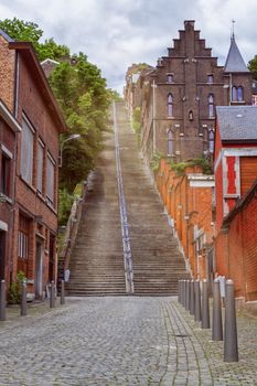 Montagne de Bueren, 374-step staircase in Liege, Belgium