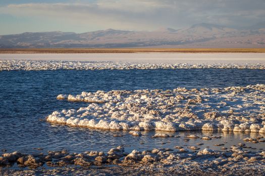 Laguna Tebinquinche sunset landscape in San Pedro de Atacama, Chile