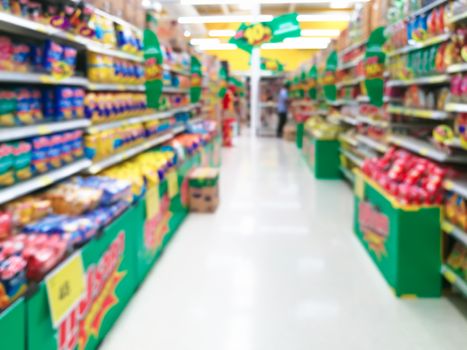 Abstract blur supermarket for background