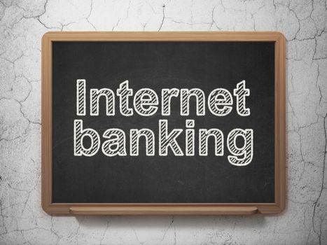 Currency concept: text Internet Banking on Black chalkboard on grunge wall background, 3D rendering