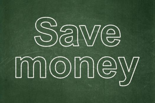 Money concept: text Save Money on Green chalkboard background
