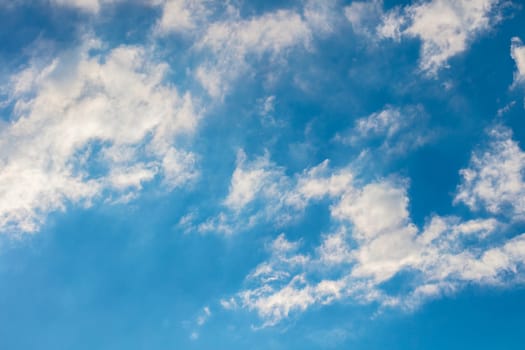 Abstract background, blue sky with clouds close-up