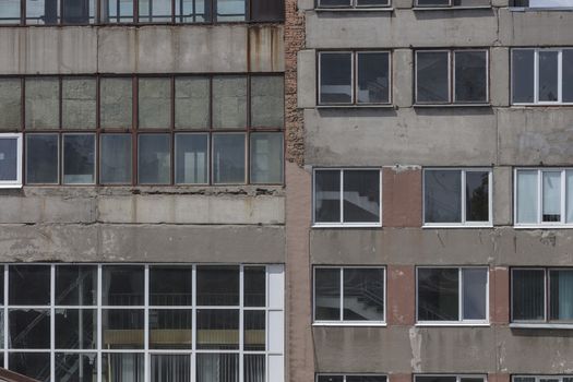 Abstract background, concrete building close-up
