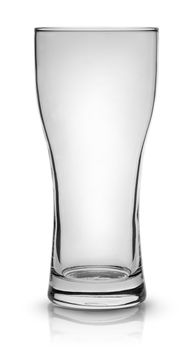 Empty small beer glass isolated on white background