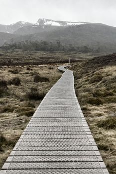 View of a cradle mountain in Tasmania, Australia.