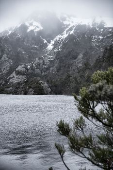 View of a cradle mountain in Tasmania, Australia.