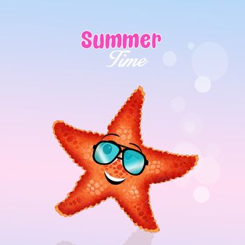 illustration of nice starfish in summer