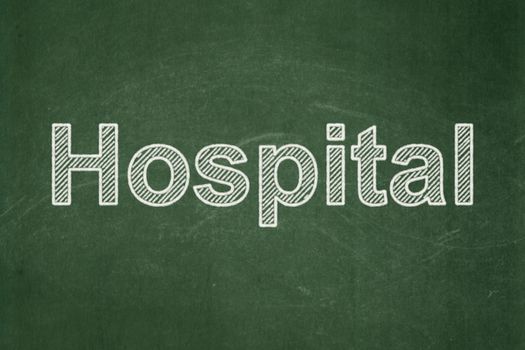 Healthcare concept: text Hospital on Green chalkboard background