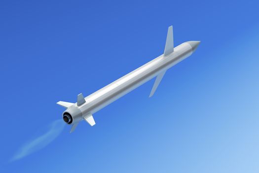 Flying cruise missile in the sky