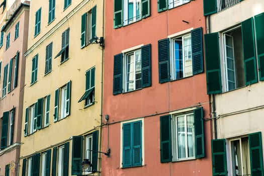 the colorful and beautiful Italian houses in Genoa