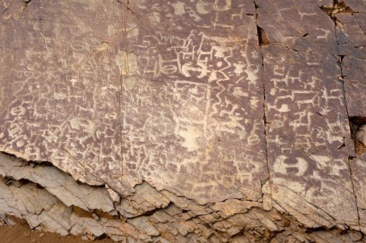 The petroglyphs of El Pintado on Quebrada de Humahuaca, Argentina