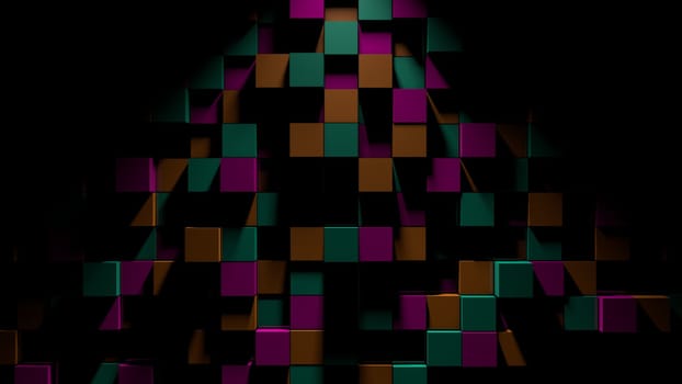 Abstract background with cubes. Digital backdrop. 3d rendered