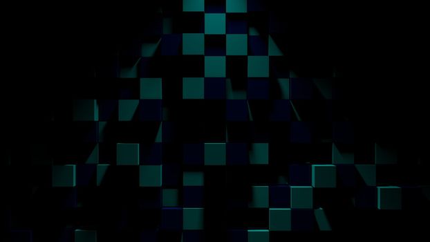 Abstract background with cubes. Digital backdrop. 3d rendered