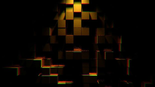 Abstract background with cubes. Digital backdrop. 3d rendered