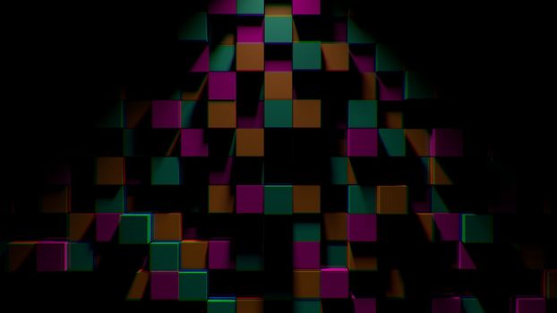 Abstract background with cubes. Digital backdrop. 3d rendered