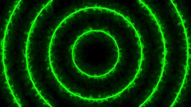 Abstract energy tunnel. Green digital background. 3d rendered