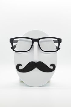 Men's fashion mannequin wearing fashionable spectacles on white background. Glasses