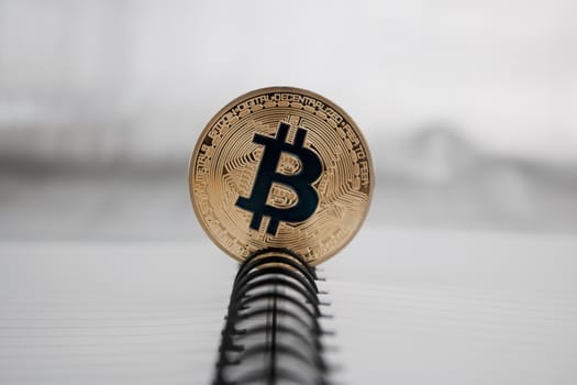 Cryptocurrency physical gold bitcoin coin.