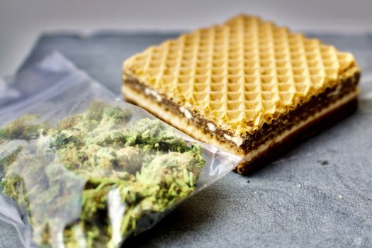 Marijuana and chocolate wafer