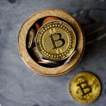 Bitcoin cryptocurrency physical coins
