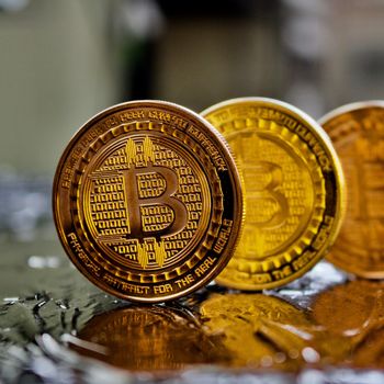 Cryptocurrency physical brass bitcoin coin