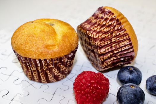 Cupcakes with fruits
