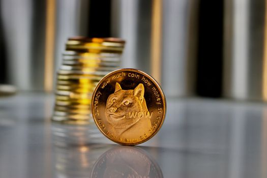 Digital currency physical brass dogecoin coin
