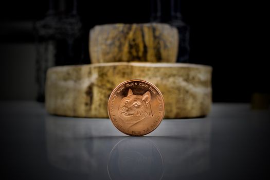 Digital currency physical brass doge coin money