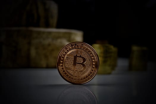 Cryptocurrency physical brass bitcoin coin