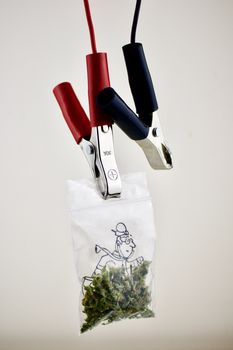 Marijuana in bag and electrical charger