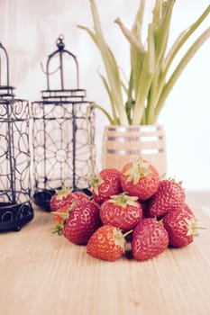 Fresh red strawberries. Food concept.