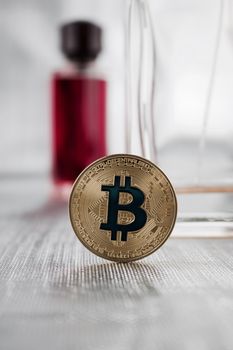 Digital currency gold bitcoin coin fragrance concept