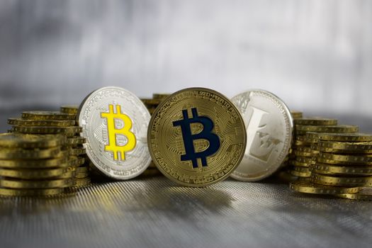 Digital currency gold bitcoin, silver bitcoin and silver litecoin
