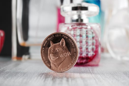 Digital currency physical brass doge coin cosmetics composition