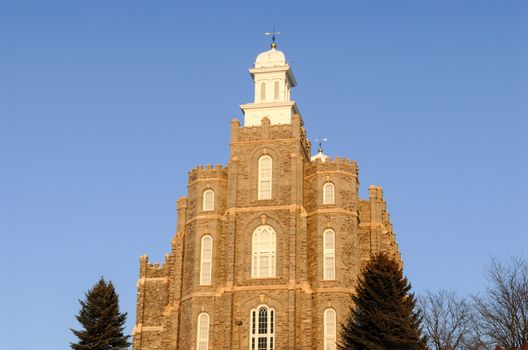 The Logan Temple of the Church of Jesus Christ of Latter-day Saints is located in Logan, Utah. This temple was started in 1877 and was completed in 1884.