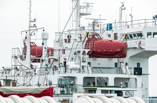 Enclosed Lifeboat for ship. transportion on sea