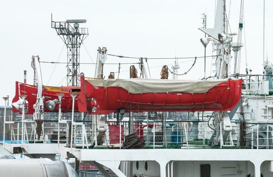 Enclosed Lifeboat for ship. transportion on sea