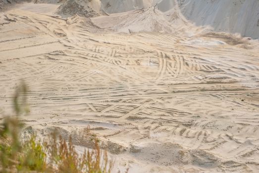 sand quarry in a sunny day, sand background, natural yellow abstract