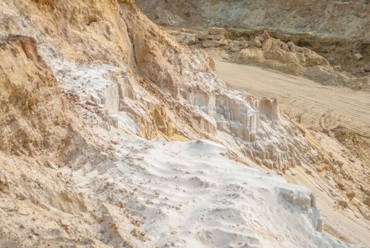 sand quarry in a sunny day, sand background, natural yellow abstract