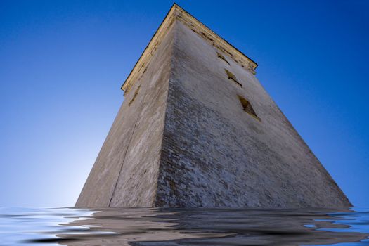 Lighthouse Rubjerg Knude sinks into the sea in Denmark