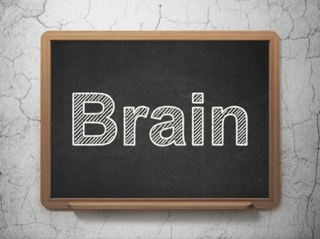 Health concept: text Brain on Black chalkboard on grunge wall background, 3D rendering